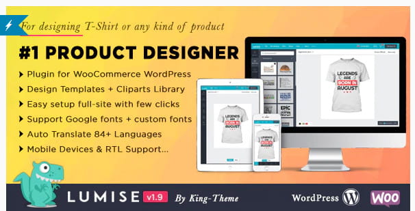 Lumise Product Designer para WooCommerce.