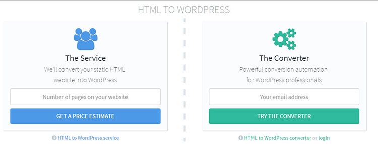 Servizio di conversione da HTML a WordPress