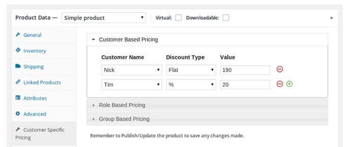 กำหนดส่วนลดร้อยละที่กำหนดเองสำหรับลูกค้า woocommerce