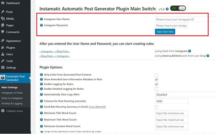 Revizuire Instamatic Automatic Post Generator și Instagram Auto Poster