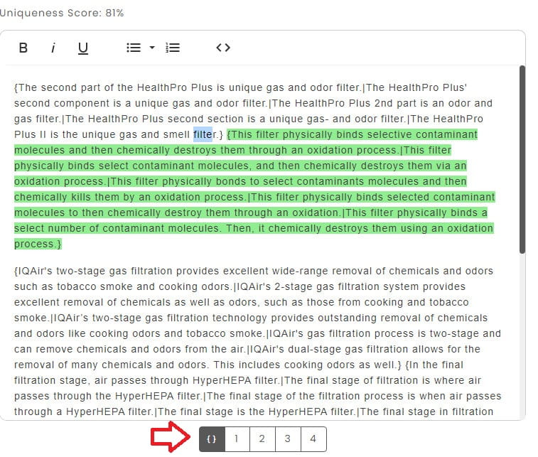 ตัวเลือก Spintax ของ WordAi