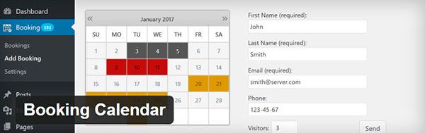 WordPress Rezervasyon Takvimi eklentisi