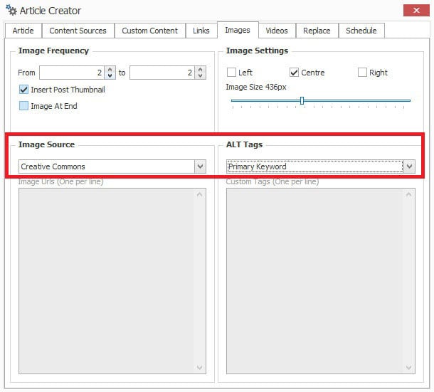 machine de contenu de référencement insérer des images