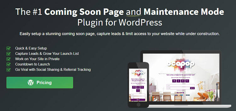 Coming Soon Page & Maintenance Mode Plugin pour la revue WordPress