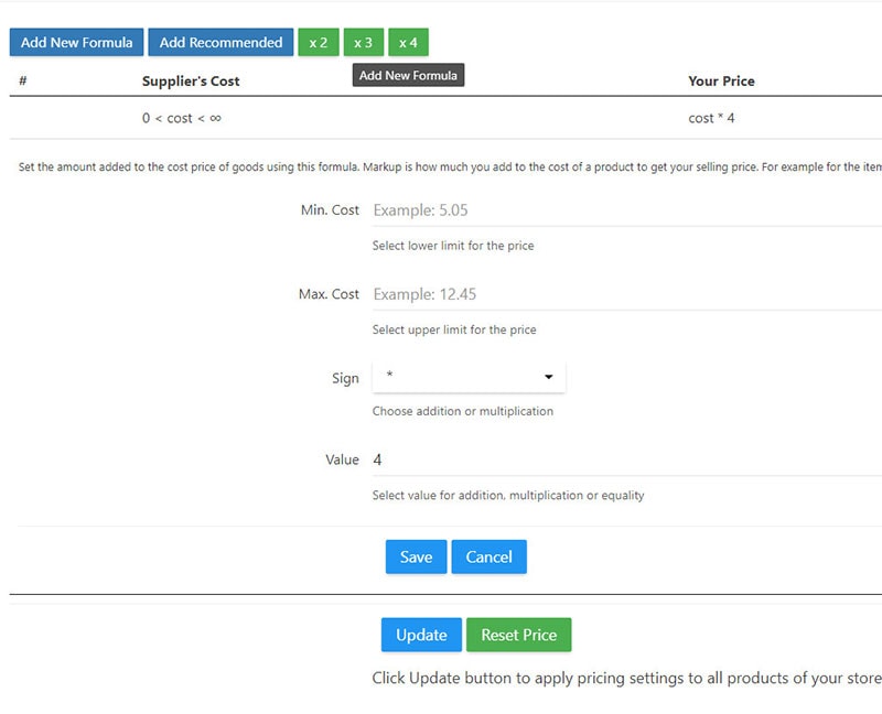 formule de majoration des prix alidropship