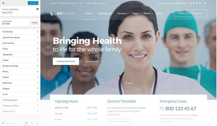 thème wordpress de la clinique médicale premium