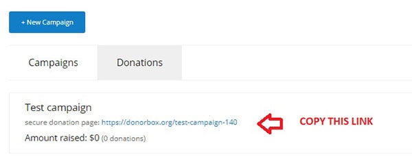 intégration de la boîte des donateurs wordpress