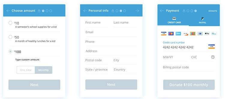 passerelle de paiement donneurbox