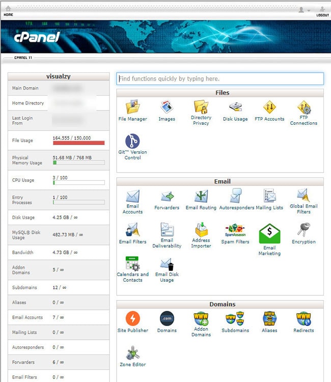 Panneau de configuration cPanel