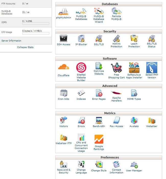 hébergement cpanel