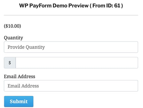 podgląd demo wp payform