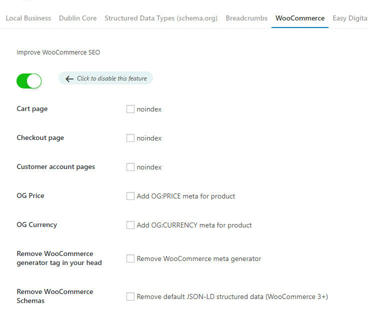 woocommerce seo settings plugin
