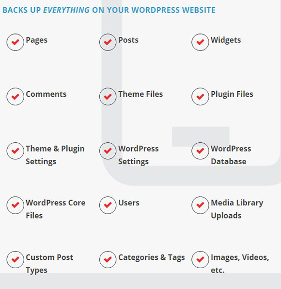 sauvegarder tout sur le site wordpress