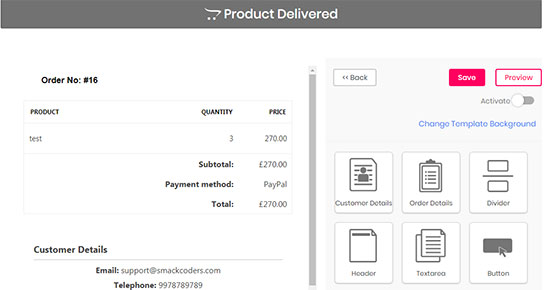 Concepteur d'email visuel pour WooCommerce