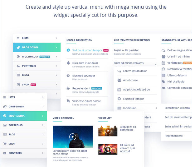 criar wordpress de mega menu vertical