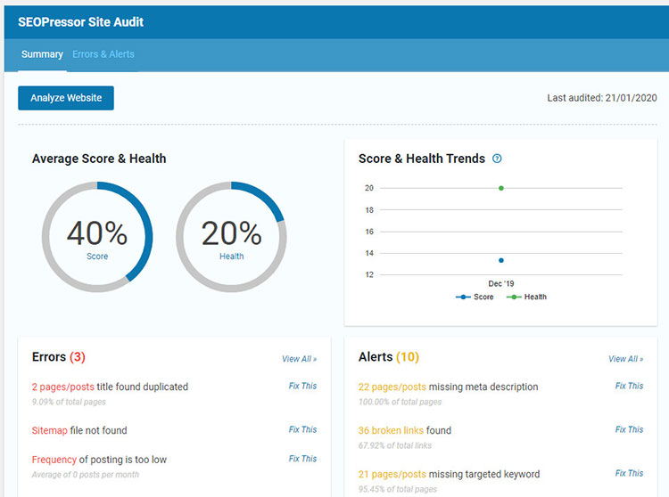 SEOPressor Audit de site