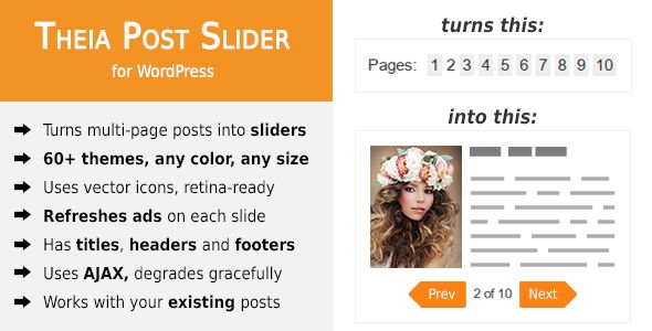 Возможности плагина Theia Post Slider для WordPress.