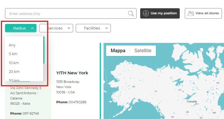 YITH Store Locator pour WordPress permet à vos clients d'accéder facilement à vos points de vente en obtenant des itinéraires en temps réel.