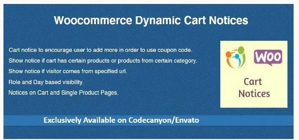 Plug-in de avisos dinâmicos de carrinho do Woocommerce.