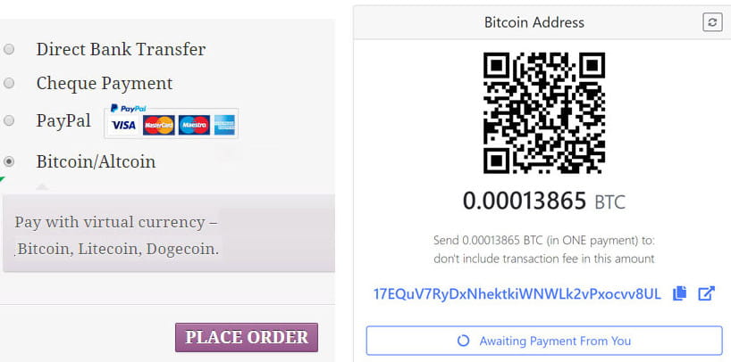 GoUrl WooCommerce Bitcoin Altcoin PaymentGatewayアドオン。