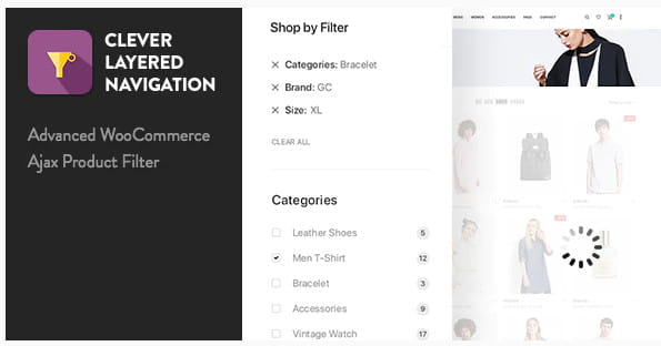 Filtre de produit WooCommerce Ajax de navigation en couches.