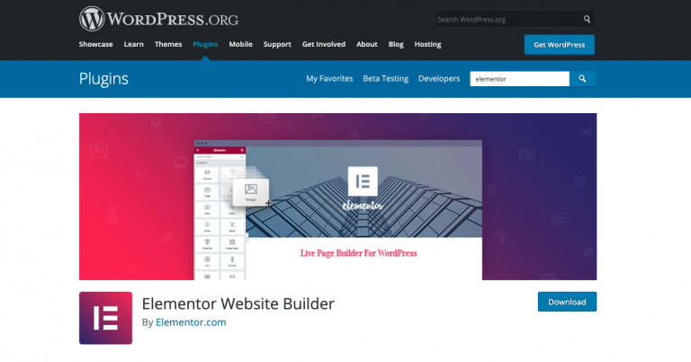 elementor plugin wordpress repository