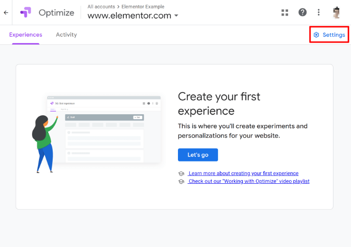 set-up-google-optimize-4-open-settings