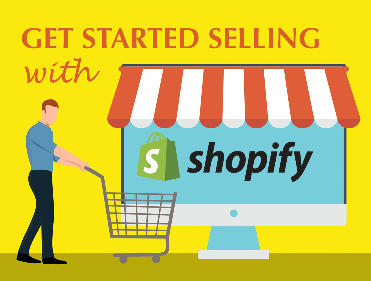 Shopifyで販売を始めている男性。