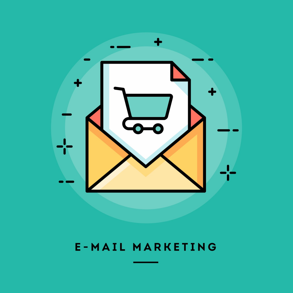 Vente en ligne avec e-mail marketing.