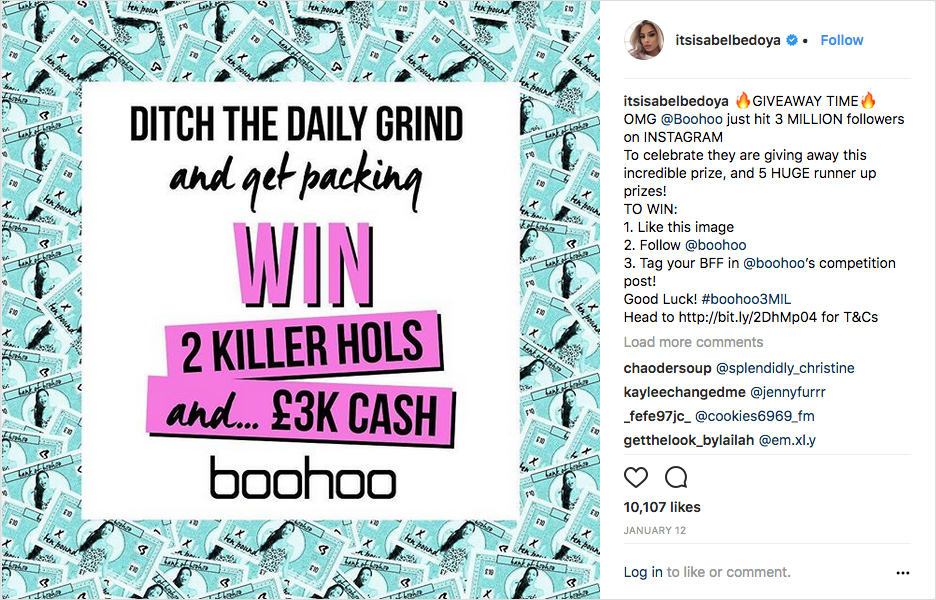 Boohoo Clothing reconhece seguidores