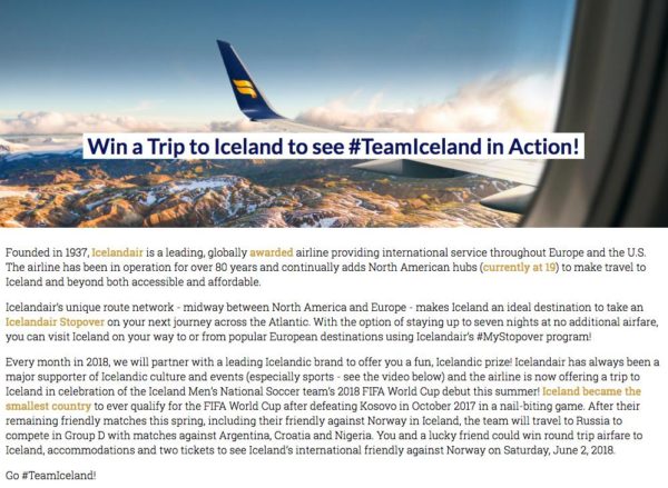 Viagem da IcelandAir à Islândia