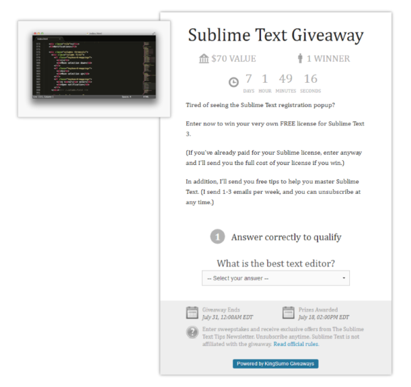 oferta de texto sublime para elementos de um concurso bem-sucedido