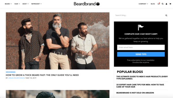 Beardbrand per il Content Marketing per il piano della campagna aziendale