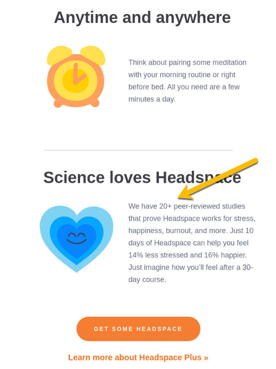 relógio e coração azul para prova social Headspace para Acompanhamento de Concurso