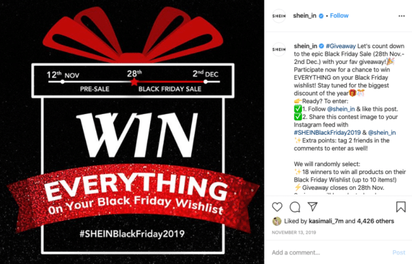 Banner de promoção da Black Friday para concursos do Instagram