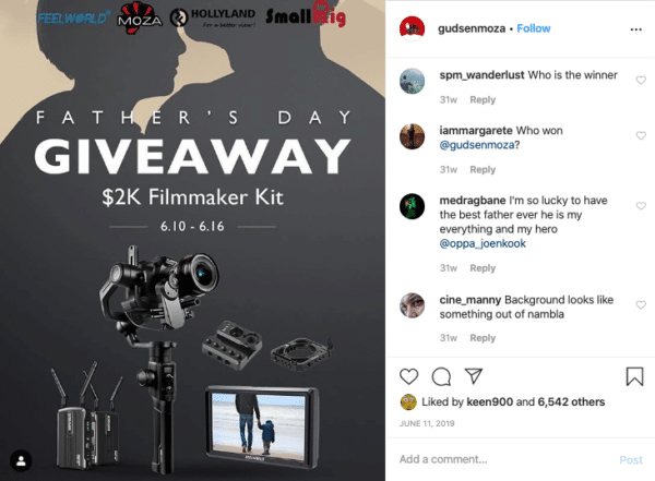 Kit de cineasta para concursos do Instagram do Dia dos Pais