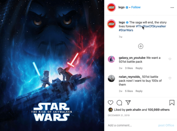 Lego Instagram postam Star Wars a ascensão dos Skywalkers