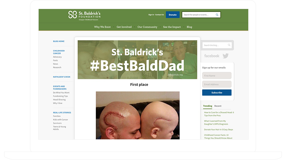 Concurso do Dia dos Pais #BestBaldDad da St. Baldrick's Foundation