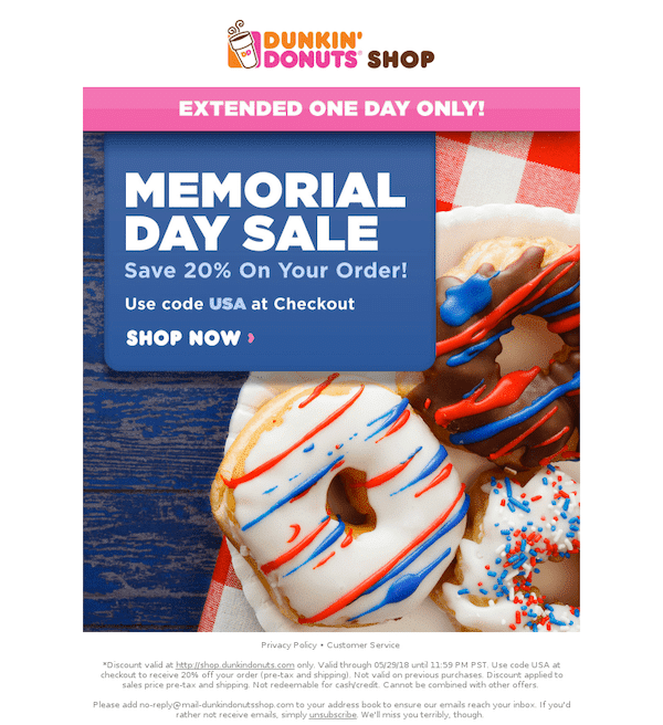 Dunkin-Donut-Shop-Memorial Day-Sale