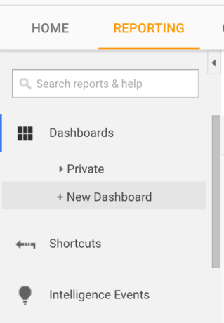 قم بإنشاء لوحة تحكم جديدة في Google Analytics