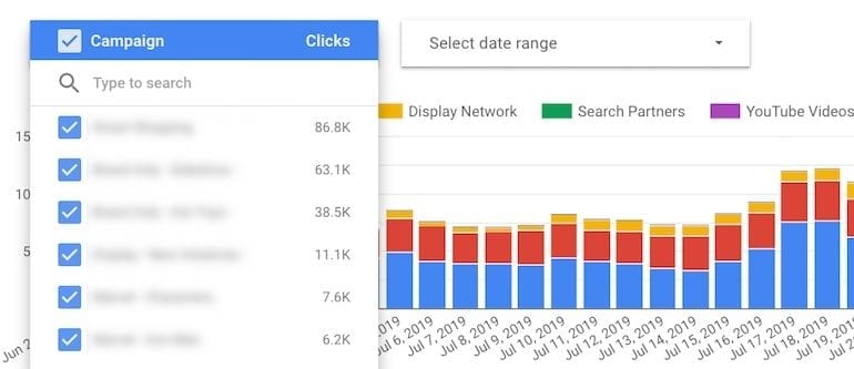 Google Data Studio Diagrammkampagnenfilter