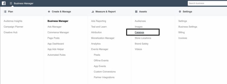 Cara mengakses Katalog di Pengelola Bisnis Facebook