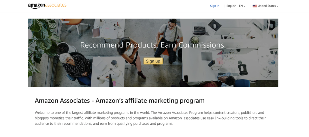 Amazon Associates-Startseite