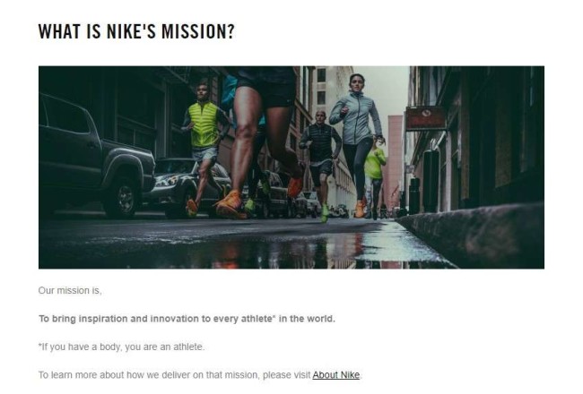 Nike's mission