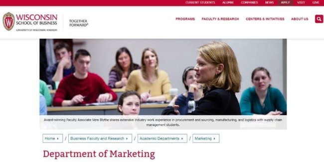 Best marketing schools: University of Wisconsin