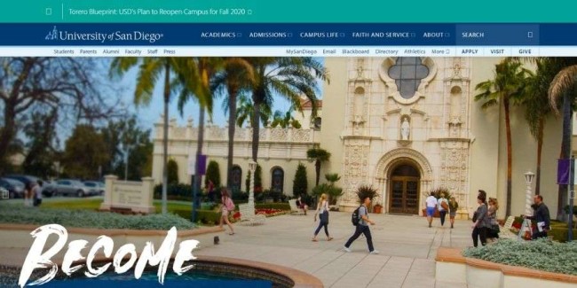 University of San Diego website