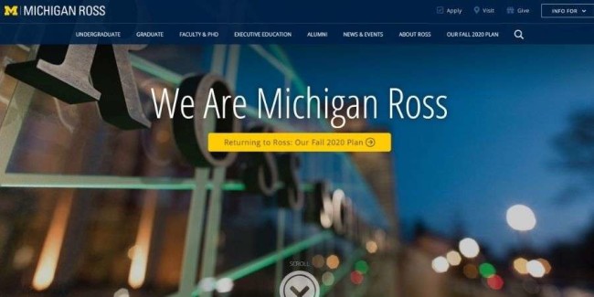 University of Michigan website