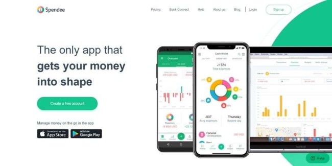 Top app landing pages: Spendee app