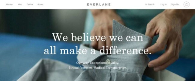 Everlane brand mission screenshot