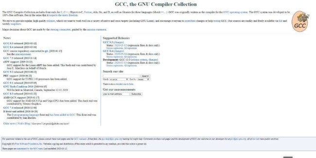 open source software examples: GNU Complier Collection